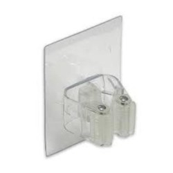 CUELGA ESCOBAS PLASTICO REMOVIBLE TRANSPARENTE