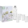 SET BOTELLA 1L + 4 VASOS 250ML CRISTAL CC1100130