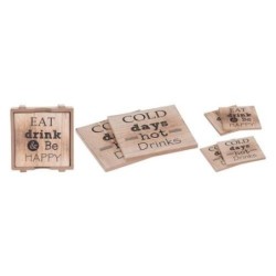 SET 4 POSAVASOS MADERA DECORADOS NB1401010