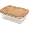 CONTENEDOR ALIMENTOS CRISTAL C/TAPA BAMBU 640ML.