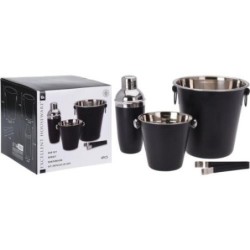 SET 4 PIEZAS COCTEL INOX NEGRO MATE A12405600