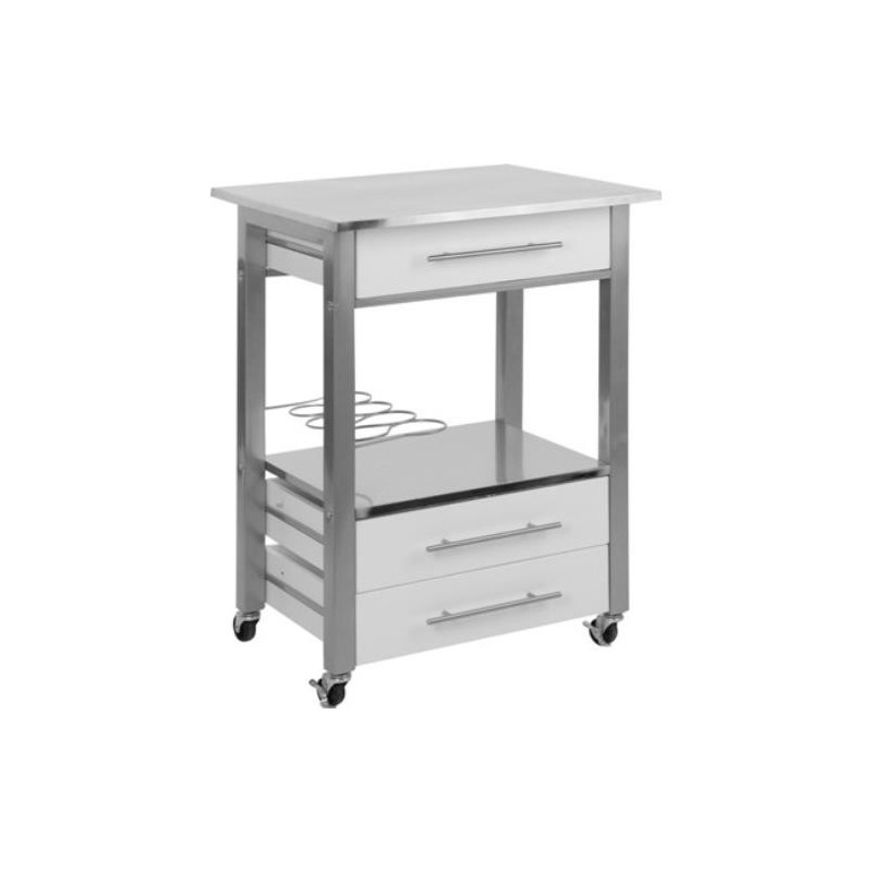 CARRO COCINA BLANCO 3 CAJONES+BOTELLERO 784400050
