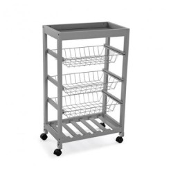 VERDULERO ACERO 3 CESTAS GRIS 998230 095