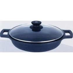 CACEROLA BAJA AL. FUNDIDO CON TAPA CRIS 28 CM.