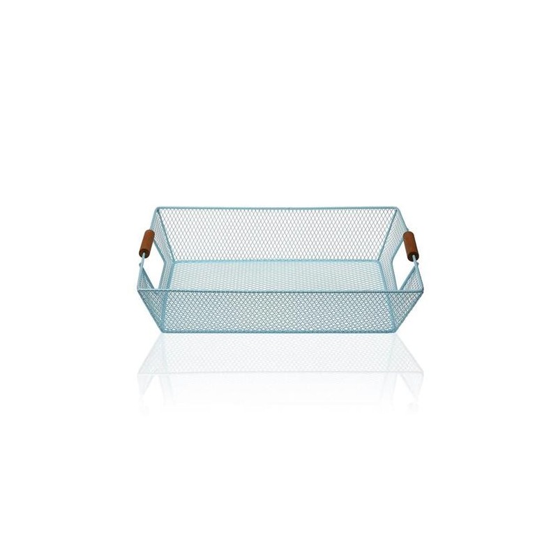 CESTA AZUL METAL 35X25X8CM. 15619960