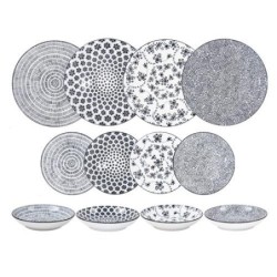 SET 12 PZ PORCELANA NEGRA 691701