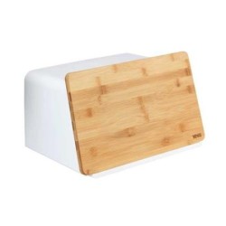 PANERA CON TAPA DE BAMBU KUBO, BLANCO