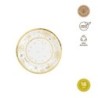 PLATO REDONDO CARTON 18CM BLANCO Y ORO 8UDS 7674