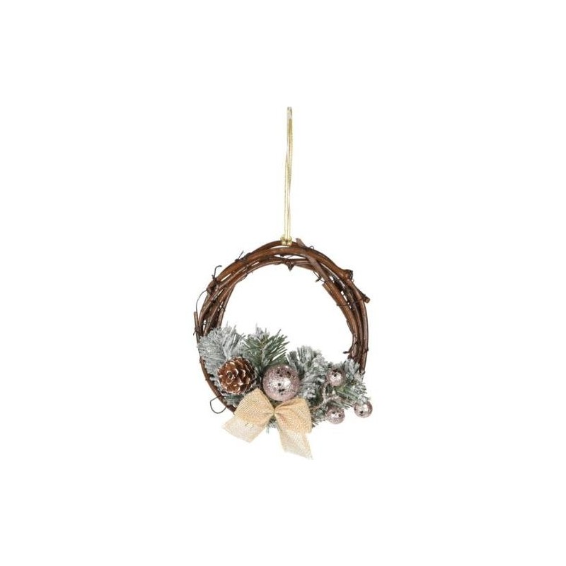 CORONA RAMAS RATAN DECORADA 15CM AKB003040