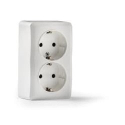 DOBLE BASE TT LATERAL SUPERFICIE BLANCA 16A-250V