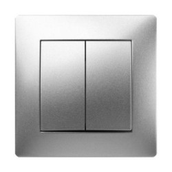 DOBLE INTERRUPTOR 10 AH. 250 V. ALUMINIO 9403