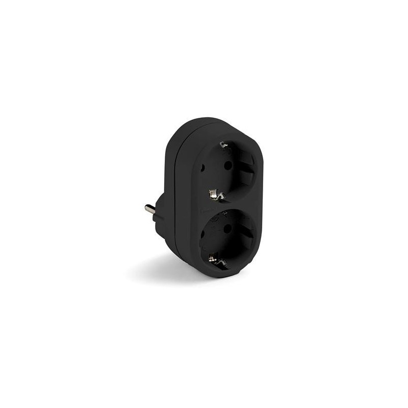 ADAPTADOR DOBLE TT 16A-250V NEGRO 1332-N