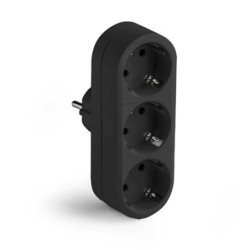 ADAPTADOR TRIPLE TT 16A-250V NEGRO 1333-N