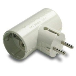 ADAPTADOR DOBLE TOMA TIERRA CERAMICA 1302