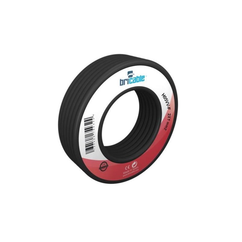 CABLE MANGUERA REDONDA H05VV-F 2X1.5 NEGRA 10M