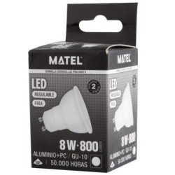 BOMBILLA LED DICROICA 120   REGUL.GU10 8W FRIA