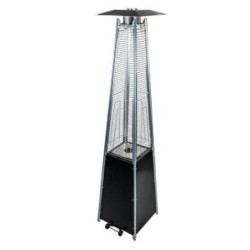 ESTUFA EXTERIOR GAS PIRAMIDE NEGRO SOL FUEGO