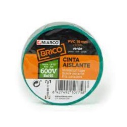 CINTA AISLANTE BRICO 19MMX20M VERDE  10785