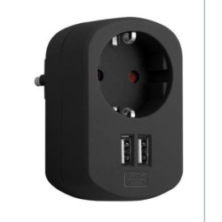 ADAPTADOR COMBI 1 TOMA 16A 250V+2 USB 3.15A NGO.