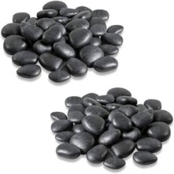 PIEDRAS DECORATIVAS PLASTICO (24UDS)  NEGRAS
