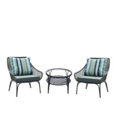 SET GANDIA (1 MESA 2 SILLAS) RATAN PLANO GRIS