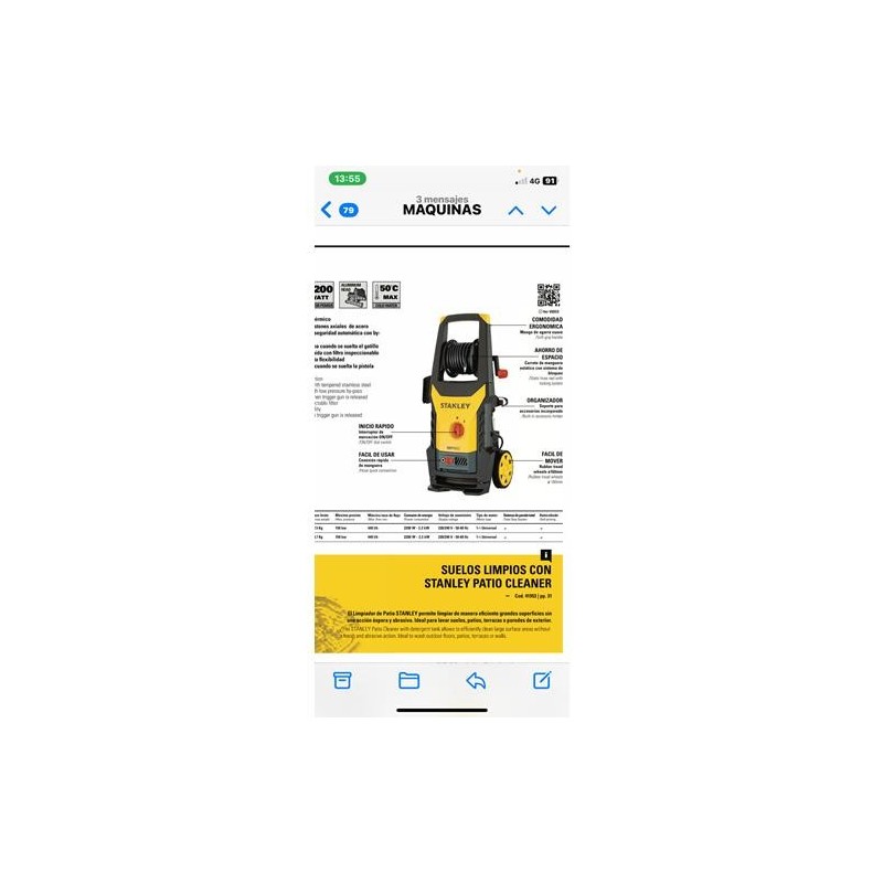 HIDROLIMPIADORA STANLEY 150 BARES SXPW22E