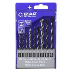 JUEGO 9 BROCAS PARED METAL MADERA 5-6-8MM.